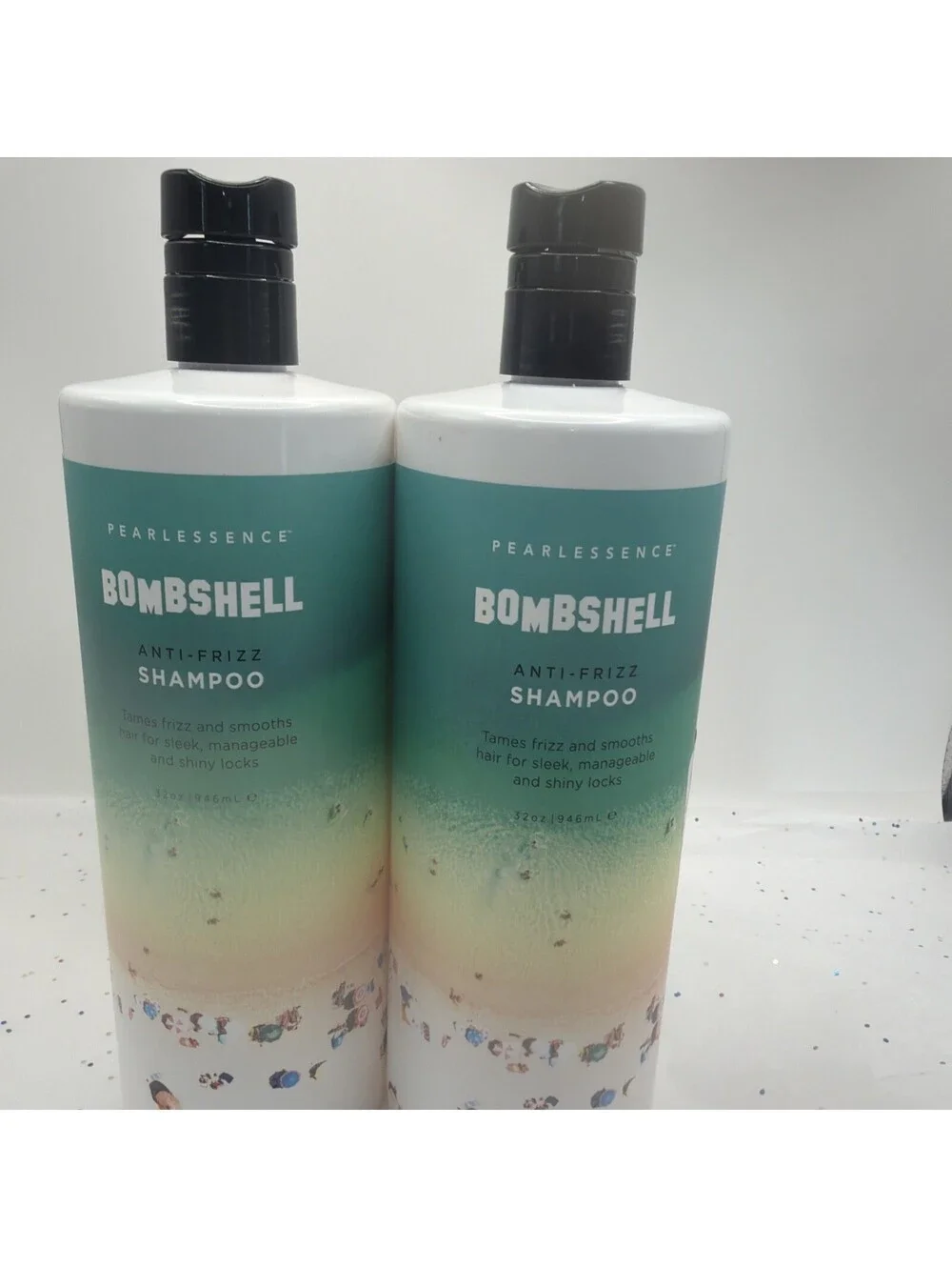 2 Pack Pearlessence Bombshell Anti-Frizz Shampoo 32oz Jumbo Salon Size Duo